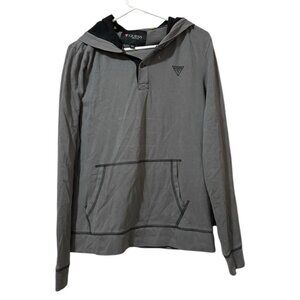 Guess Hoodie Sweatshirt Men's Size Medium Gray Long Sleeve Pull Over Preppy City